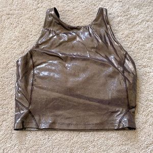 Lulu bronze sparkle crop top - size 6